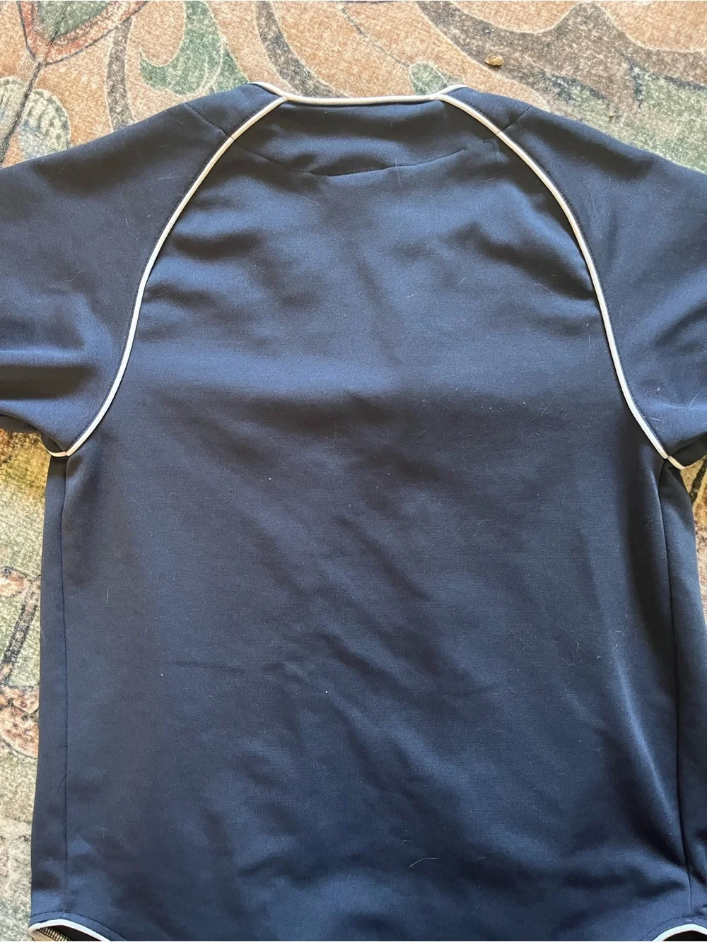 Kids Navy Yankees Baseball Jersey with Script Logo Size 12/14 Large VGC